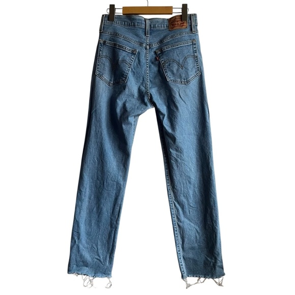 Levi’s Wedgie Straight Jeans Oxnard Haze Size 28 High Rise Distressed - Picture 7 of 16